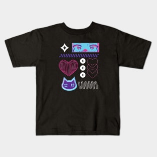 Y2K manga girl kitty Kids T-Shirt